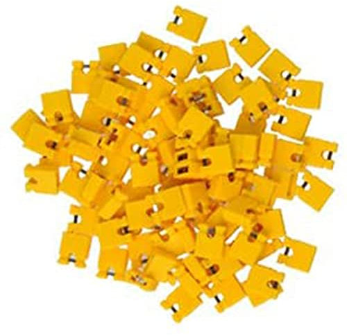 Sgzrydb 100 StüCke 2.54MM Jumper Cap Offen Typ Kurz Schluss Kappe Kurz Schluss Block Kurz Schluss Kappe Buchse Stift Leiste Anschluss Block,Gelb
