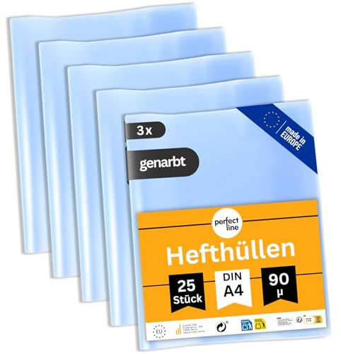 perfect line 75 häftapparater DIN-A4 transparent, häftkuvert, transparenta och korniga, häftskydd av återvinningsbar PP (3 x 25 (75 st.)
