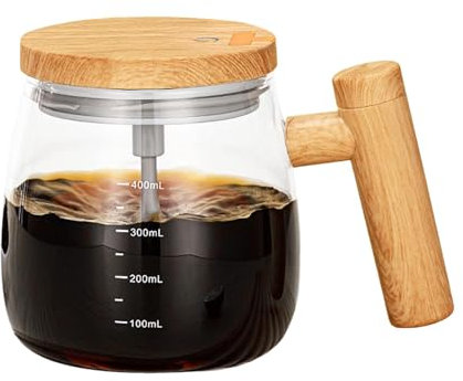 zwxqe Self Stirring Mug | Glass High-Speed Mixing Cup | Self Stirring Cup with Lid, Electric Blender Mug for Beverages, Automatic Stirring Mug for Coffee, Portable Self Mixing Mug