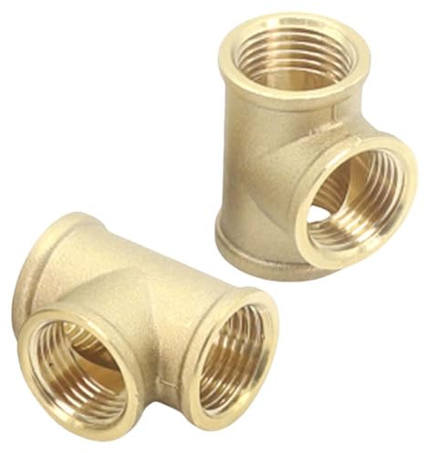 YRAKOZIN [2 stycken] mässing T-stycke 90°–1 tum IG, invändig gänga Ø 30,5 mm, dricksvatten, sanitära kontakter, tillbehör för vattenslang
