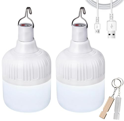 2 Pack Camping Lights,Emergency Lantern LED USB Rechargeable Lighting, 30W 5 Modes,Portable Tent Light for Camping, Patio,Garden,BBQ,Hiking,Fishing