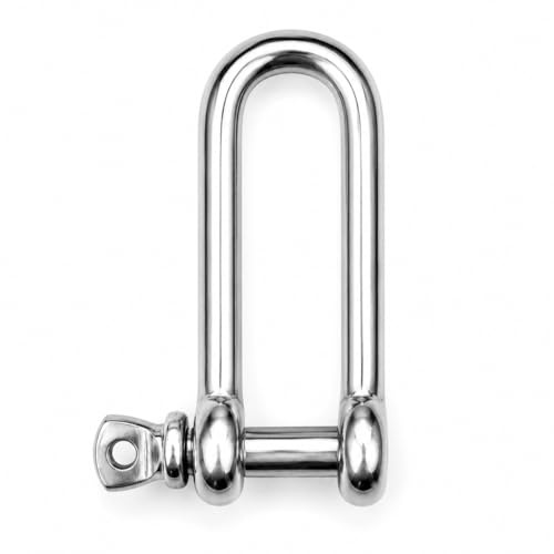 DAUMLINK Rundschäkel lang Edelstahl A4, 6 mm, 2 Stück | Rostfrei, Seewasserbeständig, Für Boot, Segeln, Marine & Outdoor, Verbinder von Ketten oder Tampen an Ösen