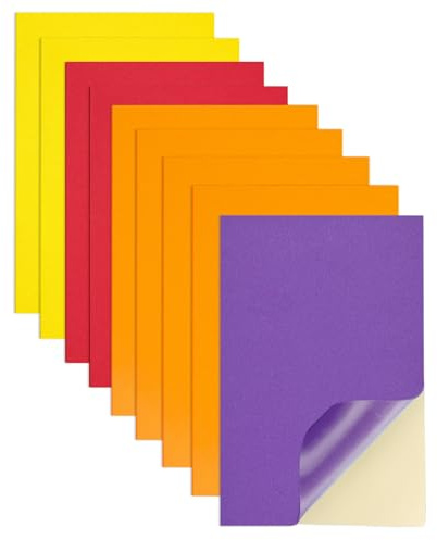 Jtnohx Moosgummi Selbstklebend Selbstklebende Moosgummi Platten 9 Stück | 17.78×28.7cm EVA Bastelschaum mit selbstklebender Klebriger EVA Schaumstoffplatte zum Basteln DIY(Thanksgiving Farben)