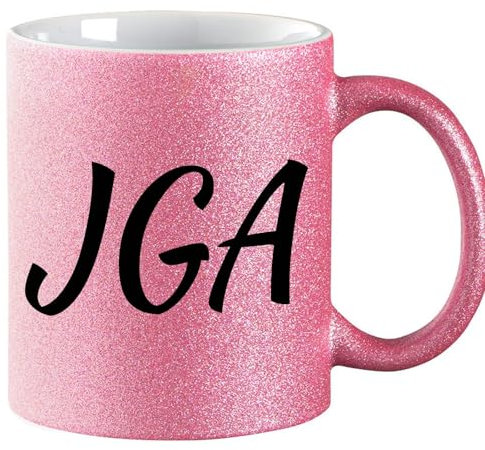 Huuraa Glitzer Kaffeebecher JGA Junggesellenabschied Geschenk 330ml Pink JGA Mitbringsel
