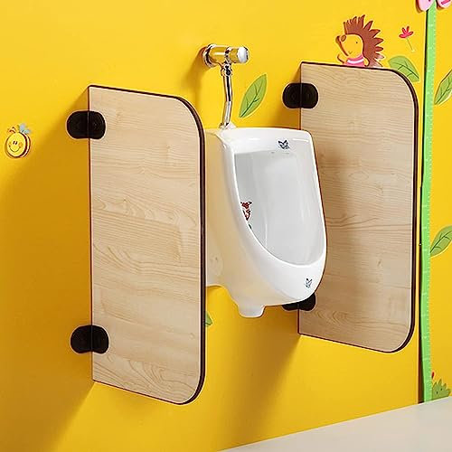 KXAOXGRC Badezimmer Privatsphäre trennen, 2 STK. Cartoon-Urinal-Sichtschutz, Trennwand for öffentliche Toiletten, Sichtschutzwand for Toiletten im Schulkindergarten, Holztrennwand(L450mm*H800mm)