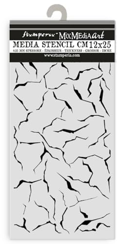Stamperia - Thick Stencils for Scrapbooks, Albums, Cards, Bullet Journals, and More, Flexible Material, Easy to Clean, Perfect for Hobbies, Crafts, and Gifting (Golden Harmony - Crackle)