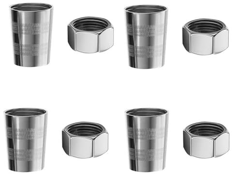 4 Sets Shower Head Joint Shower Head Adapter Stainless Steels Connector Toilet 4 Outlet Pipe Fittings Shower Shower Hose Fittings Nut Shower Inlet Connection for Pipe Connecting Conversion