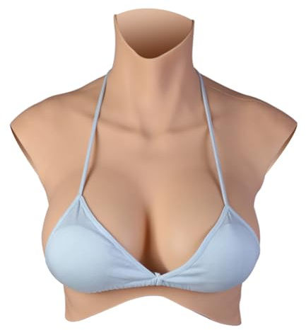 CRRCLSY Silikonbrüste Realistische Fake Breasts Brustplatte Falsche Brüste für Cosplay Crossdresser Drag Queen (Sahne, B Cup-Silikonfüller)