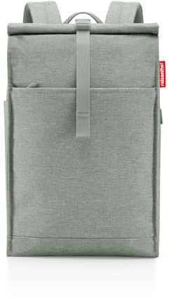 reisenthel urban rolltop backpack twist sage - urbaner und stylischer Rucksack, modernes Design, geräumiger Rucksack für Freizeit, Arbeitsweg und City-Trip
