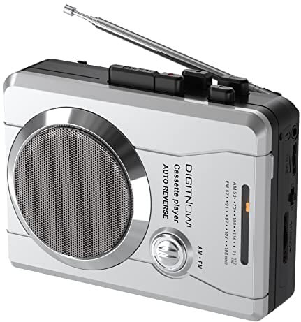 Portable Cassette Player Recorder, Vintage AM FM Radio, Handheld Compact Cassette Player Stereo with Built-in Speaker & Microphone