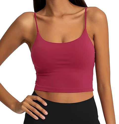 ATRACTIVOLL Camiseta de Tirantes Deportiva para Mujer, Camiseta Básica sin Mangas, Transpirable y Ligera para Gimnasia Yoga Camiseta de Tirantes Corta Informal con Tirantes Finos