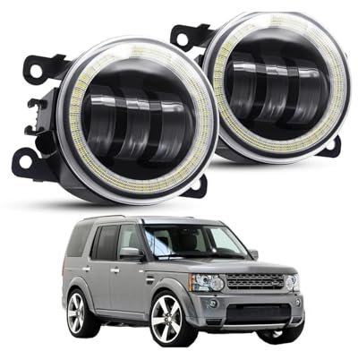 ODKBFG Phare Avant 2 X Assemblage Phares Antibrouillard Angel Eye, Lentille LED DRL, 30W 12V Pour Land Pour Rover Pour Discovery 4 LR4 SUV (LA) 2010 – 2013 Feux Avants(Blanc)