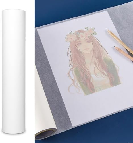 Transparentpapier Rolle, 23m x 31 cm Zeichenpapier Rolle, Zeichenrolle Kinder Papier,Skizzenpapier Skizzenrolle für Kinder Staffeleipapier Wandkunst Skizzieren Basteln Zeichnen Geschenkpapier