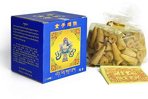 Conos de incienso tradicionales tibetanos de meditación, especias naturales, 60 piezas, 30 minutos de tiempo de combustión