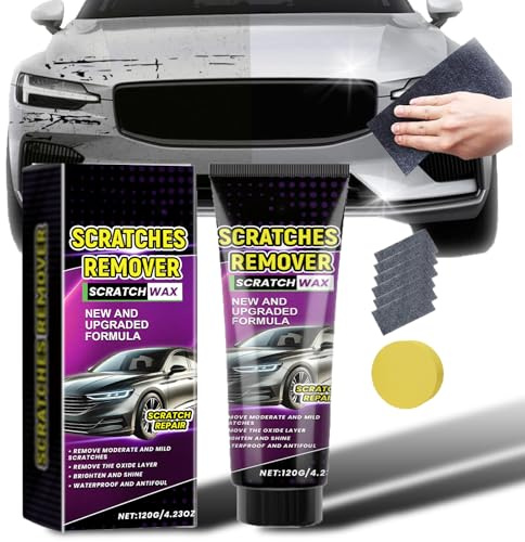 Nano Tuch Auto Kratzer Entferner, 2025 Neu Auto Kratzer Reparatur Paste Polierwachs mit Nano Tuch und Schwammball, Autos Kratzer Reparatur Kit für Fahrzeuge, Auto Kratzerentfernungs (1P)
