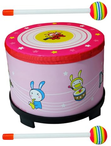 Tamburi a mano per tamburi della mano di, giocattoli educativi per tamburi di ritmo per | Strumenti di battitura Tamburin, giocattoli musicali didattici, con un bastone e