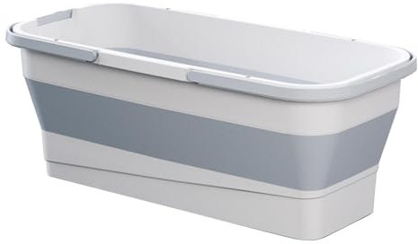 Mop Bucket Set - Canasta de trapeador de limpieza rectangular y práctica | MOPS para limpiar pisos con cubo | Gran bañera de lavado plegable de ahorro de espacio | Cubo de limpieza para acampar, baño,