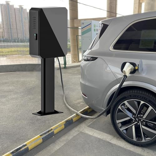 UrbanUp Outdoor EV Charging Stand for Audi/Bmw/Tesla, Free-Standing Support Pole for EV Charging Station, Ev Car Charger Holder Mount Weather Proof(Black)