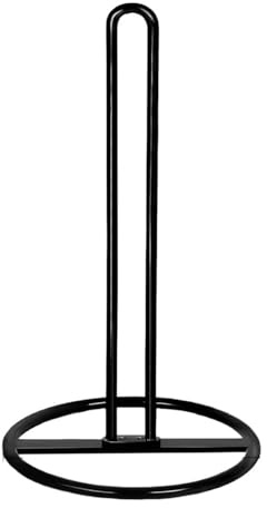 Freestanding Wrought Iron Paper Towel Holder - Heavy Duty Toilet Roll Dispenser for Jumbo Rolls, Space-Saving Countertop Stand for Kitchen, Bathroom or Pantry