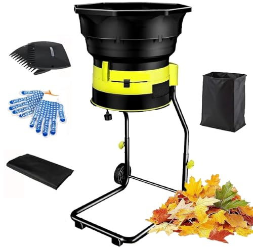 Biotrituratore elettrico per foglie da 2500 W, trituratore da giardino con sacco portaoggetti, 8000 giri/min e diametro dell'imbuto di 54 cm, taglio regolabile, trituratore elettrico per foglie