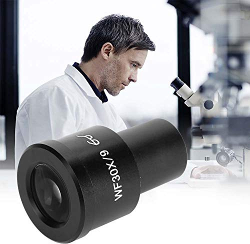 Oumefar Microscope Wide-angle Eyepiece Lens for Clear Image 30X Magnification for Laboratory Aluminum Alloy/Black