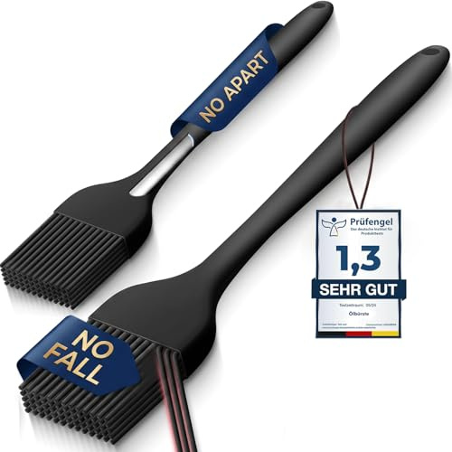 LINKWAY Silikonpenslar set om 2 – bakpensel silikon och köksborste – BPA-fri och värmebeständig – matlagningsborste för bakning, grillning och marinering (stor och liten)