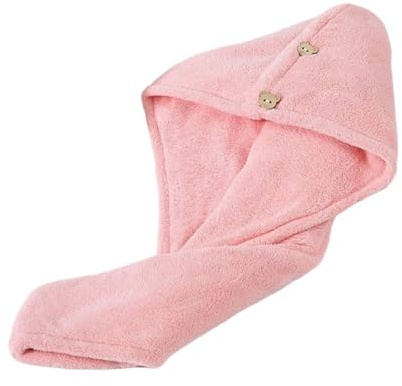 bayicie mikrofiber hårtorkningshandduk, ultraabsorberande hår handduk wrap med knapp, snabbtorkande huvudhandduk turban för kvinnor