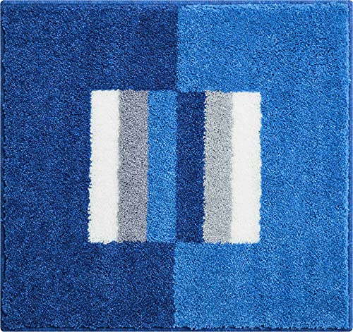 Linea Due Badteppich 100% Polyacryl, ultra soft, rutschfest, ÖKO-TEX-zertifiziert, 5 Jahre Garantie, CAPRICIO, WC-Vorlage o.A. 55x60 cm, blau