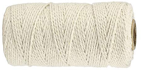 Elonglin Cordel de algodón, 100 m x 2 rollos de 3 capas para cocinar, atar aves de corral, hacer carne, salchichas, manualidades (color 14)