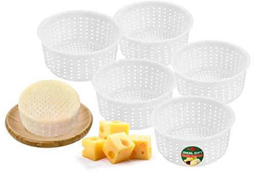 5 moldes de queso suave para hacer queso de 750 ml - Moldes de queso pequeños - Suministros caseros para hacer queso - Molde en forma de queso crema - Moldes para queso fresco Casero