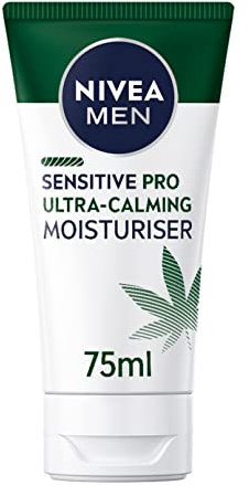 NIVEA MEN Sensitive Pro Ultra Calming Moisturising Cream (75ml), Face Care Moisturiser Enriched with Hemp Seed Oil and Vitamin E for Stress-Minimising Skin Care