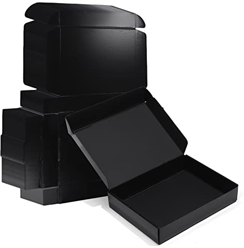 ZBEIVAN 11 x 8 x 2 svarta fraktlådor, 20 paket korrugerade kartonglådor för förpackning av småföretag postgåvor