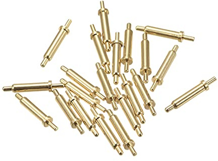 sourcing map 20stk. Federprüfspitze Stift 0,9mm Spitze 10mm Höhe 1,5mm Voll Hub für Verbindung Stromleitung