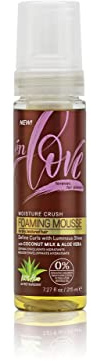 én Love Moisture Crush Foaming Mousse | Organic Coconut Milk | Deep Moisture & Shine | Soft Wraps, Defines Curls, Braid Twist & Locs | Anti-Breakage | Reduces Frizz | Promotes Growth | 7.27oz