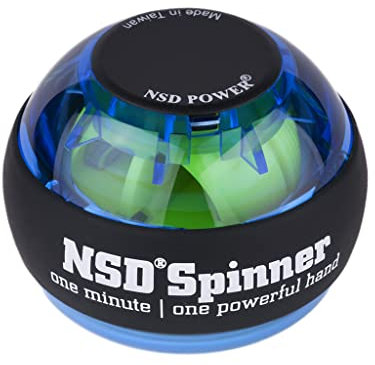 NSD Spinner Regular - Blau, Powerball Handtrainer - Ultimativer Griffkrafttrainer für Unterarm, Handgelenk und Handkraft | für Fitnessliebhaber | Tragbares und Effektives Handrehabilitationsgerät