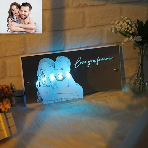 Personalisierte Tag Foto Led Spiegel Licht benutzerdefinierte Neon-Schilder für Wanddekoration Lichter USB-Acryl-LED-Schild Raumdekoration Valentinstag, Thanksgiving Day, Weihnachten Lichter innen