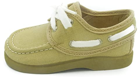 PULIDINES - náutico para niño de Lona con Cordones Blancos Bebé niño
