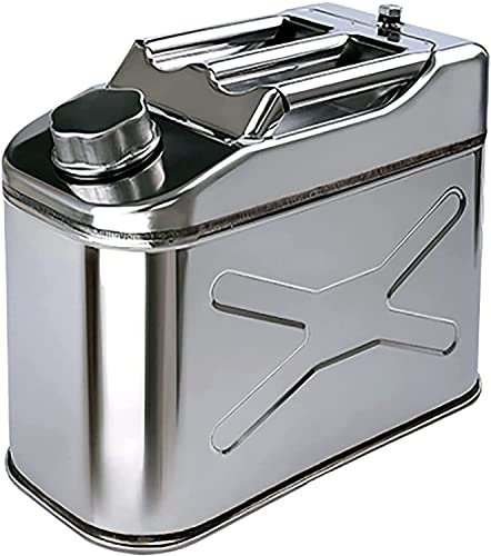 Kraftstoffkanister Benzinkanister Kraftstoff 10L,15L,20L Liter Silber 304 Edelstahl Ersatz-Kanister for Auto Benzin Diesel Kanister Kraftstofftanks Benzin Ölbehälter (Size : 20l)
