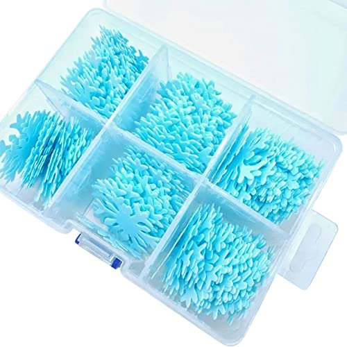 Herbests Tortendeko Essbare Blumen für Torte, 240 Stück Schneeflocke Blau Blumen Cupcake Topper Blumendeko Essbare Tortendeko Bunte Oblatenpapier Dekoration für Partybedarf, Geburtstag, Hochzeit