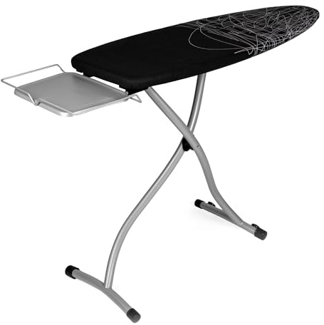 Tabla de Planchar Grande y Profesional | 130x47 cm | Plegable y Robusta | Altura Ajustable con Ruedas | Superficie XXL Ancha | Estable | ideal Centros de Planchado | Fabricada en Europa