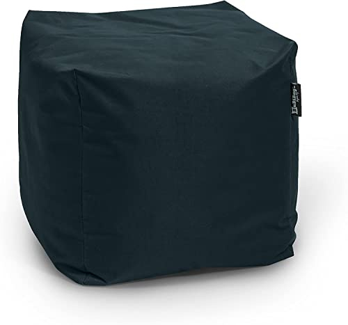 BuBiBag Sitzpouf für Outdoor Sitzsack, Fußhocker ideal für Gaming Sitzsäcke, Wetterfest, Outdoor Pouf (35x35x35cm, Anthrazit)