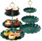 TsunNee 2 supporti per torte a 3 livelli, piatti da dessert, torte, frutta, biscotti, caramelle, vassoio da portata per pasticceria, per Natale, matrimonio, compleanno, baby shower