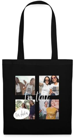 Spreadshirt Collage Personnalisé Texte Et Photo Tote Bag