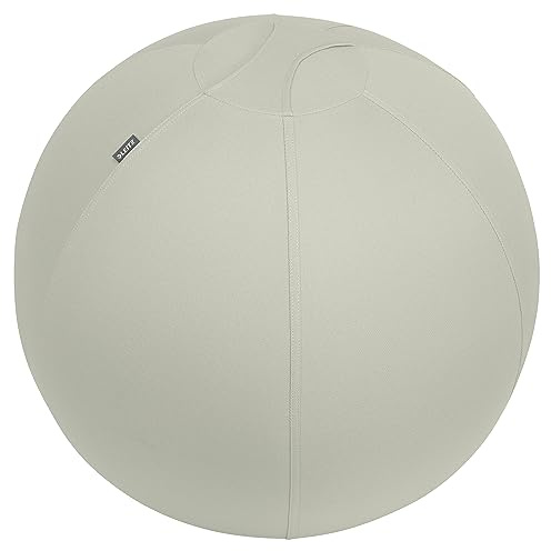 Leitz Ergo Palla da Seduta Active con funzione di arresto, alternativa ergonomica alla sedia, diametro 65 cm, con rivestimento in tessuto, pompa ad aria manuale e 2 spine, Grigio Chiaro, 65420085