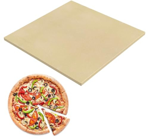 SafBbcue Square Cordierite Pizza Stone Ideal for Ooni Koda & Fyra 12 Uuni Pizza Oven Most Similar Size Oven and Grill 13.2 x 13.2 x 0.4 Ceramic Baking Stone BBQ Baking Accessories