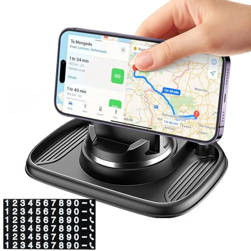 Soporte universal para teléfono móvil, soporte antideslizante para salpicadero, soporte de teléfono de silicona giratorio de 360°, soporte de teléfono multifunción para iPhone, teléfonos inteligentes