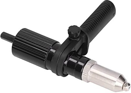 Fdit Electric Riveting Gun Adapter Stable Anti Skid Easy Work Stainless Steel Plastic Nail Gun Kit for Rivet Application
