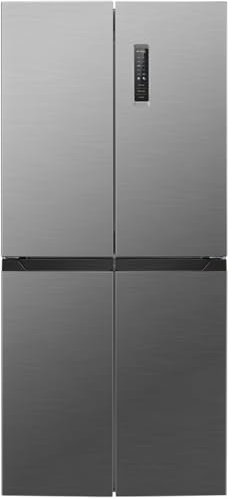 Bomann, Réfrigérateur et Congélateur 362L Inox KG7358-Inox, Capacité 173L, Réfrigérateur 121L, Congélateur 52L, Éclairage LED, Contrôle Température, Alarme Ouverture, Dimensions 142,5x49,5x56 cm