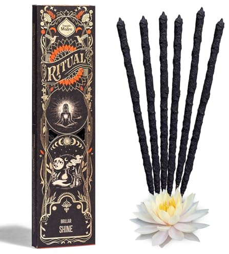 Ritual - Varillas de incienso Shine, trae el aroma de loto blanco a tu espacio, 6 varillas, 9 pulgadas cada una, incienso natural con aceite concentrado aromático, carbón vegetal y aglutinante