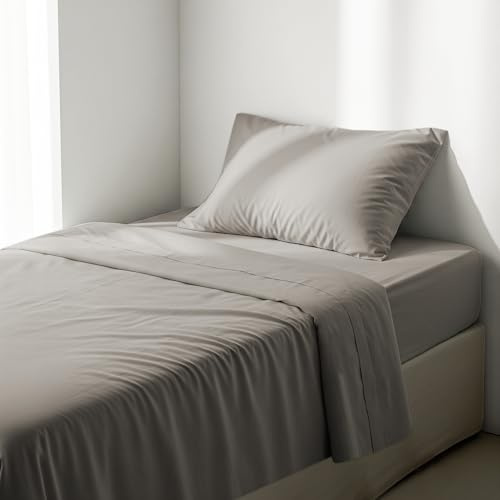 Ruggeri - Completo Letto Matrimoniale - 100% Morbida Microfibra di Alta Qualità - Federe + 1 Lenzuolo con Angoli + 1 Lenzuolo Sopra - Collezione Everyday (Grigio, Singolo)